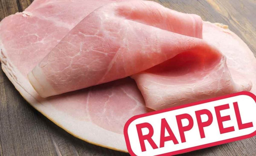 Rappel conso jambon blanc  risque de contamination à la listeria